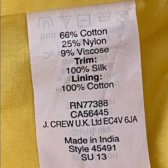 J. Crew Factory Yellow Lace Cap Sleeve Dress sz 0 - Picture 10 of 10